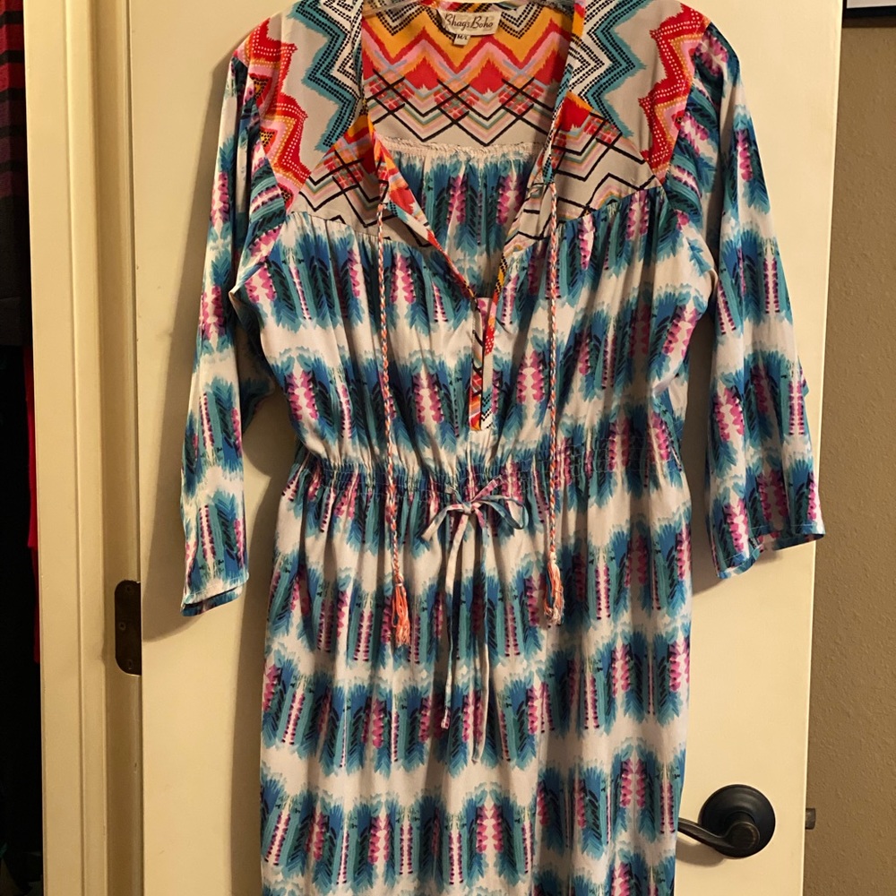 Silky boho tunic dress